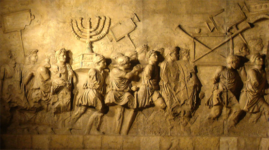The Arch of Titus commemorates the desolation of Jerusalem and the temple by the Roman army
